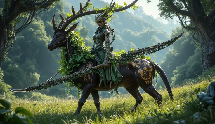 May – The Verdant Sentinel (Forest Centaur)
Appearance: A noble Centaur with a sleek, deer-like lower body covered in green vines and moss. Their upper body is adorned with golden tattoos resembling leaves.
Accessories: A bow crafted from ancient wood, and...