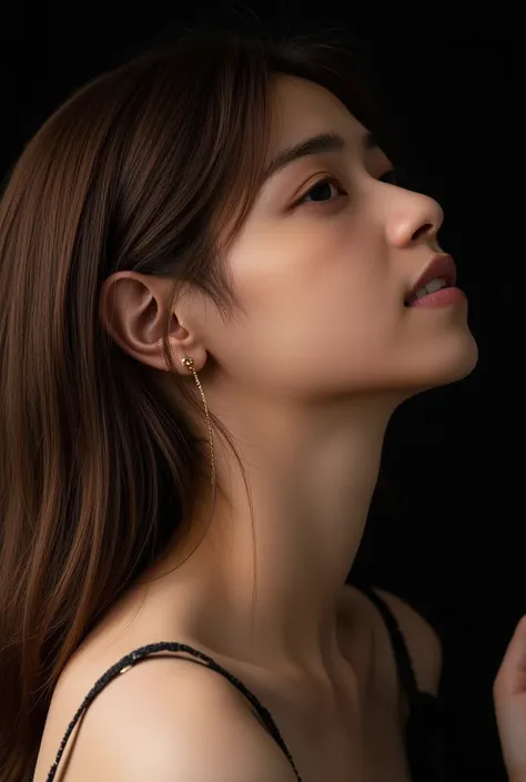 She wants to kiss, masterpiece, accurate, super detail, high details, high quality, award winning, best quality, 16k, perfect anatomy, (Front view, upper body), ultra high-resolution hair, brown hair, long hair, detailed face, realistic textured skin, face...