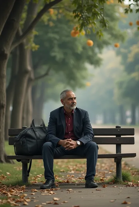 there is a man sitting on a bench with a bag, a picture inspired by Saurabh Jethani, flickr, realism, candid picture, khyzyl saleem, kyza saleem, edited in photoshop, full body photogenic shot, riyahd cassiem, very very low quality picture, mid shot portra...