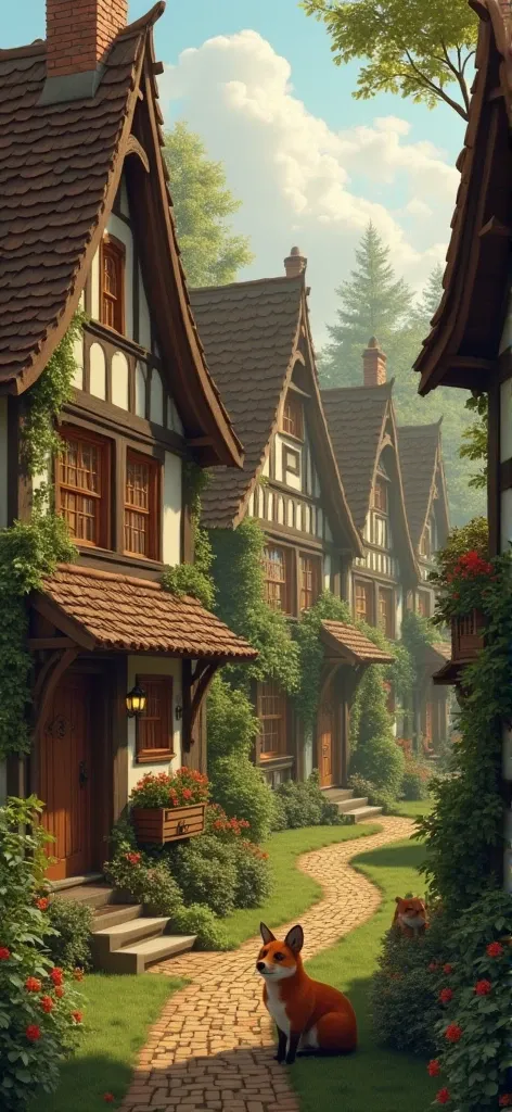 More details It should be like a hidden object and you should be able to look through the windows of the houses into the cozy rooms. Hedgehogs and badgers and foxes and hares should live in the village 