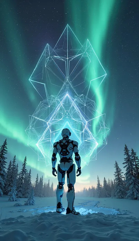 A robot is reshaping the Northern Lights, bending the auroras into dazzling geometric patterns in the sky.