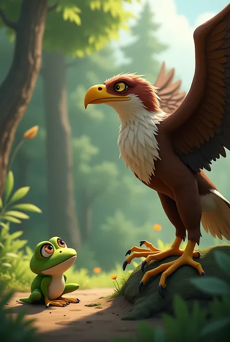 Reebit, a quick-witted frog, encounters Deval, a powerful eagle who has injured his wing. With Deval unable to fly, Reebit must find a way to help the eagle heal. What dangers and challenges will they face on their journey through the wild, and what will R...