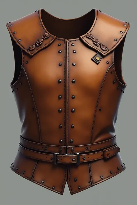 

design basic  leather chest clothes in rpg game, background clear and color brown
