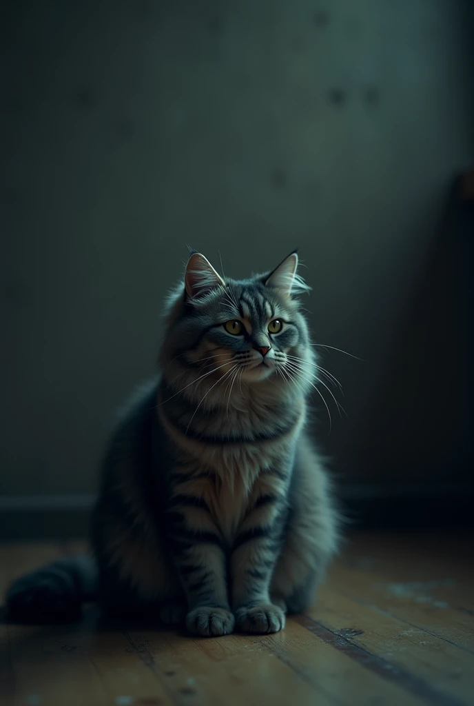 Generate a sad cat 1 minute video 