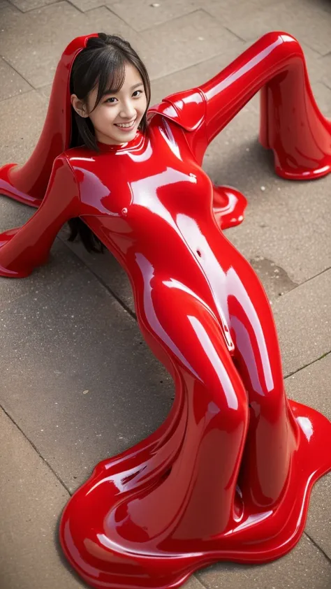 ((Masterpiece,  top quality, extremely delicate ,  Perfect Face,  detailed eyes,16k,   High Definition   ,  Very Cute Red Slime Girl )),((  High viscosity red slime body:2.0  , covered with melted red slime skin all over:2.0,A bodysuit with no exposed skin...