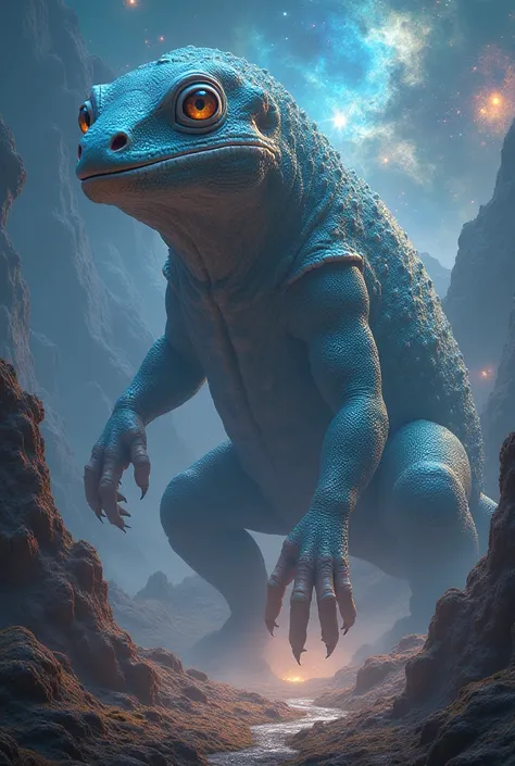 Make me a giant Gecko that looks like a galactic monster 