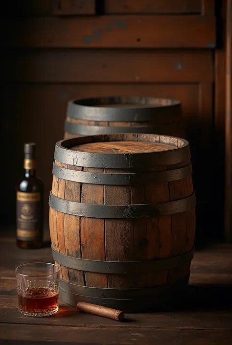 Photo with a cognac barrel for our brand 