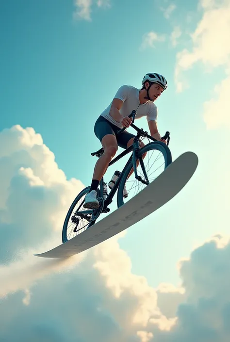 Road bike cyclist with Skysurf