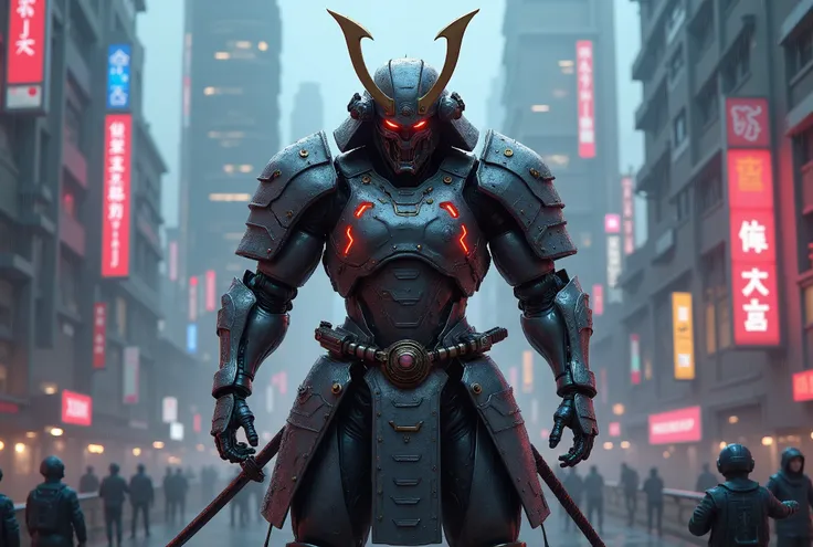 cyberpunk robot samurai