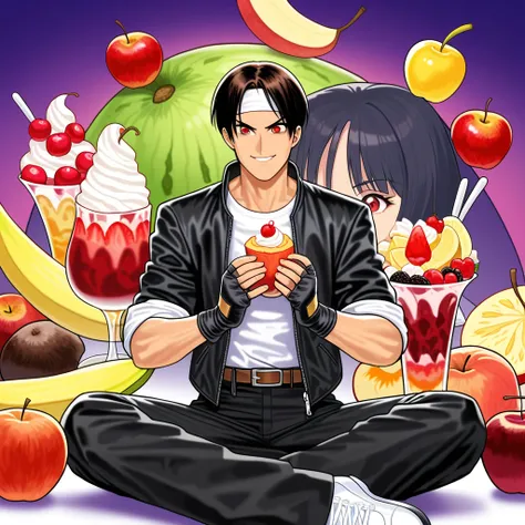 (giant fruit parfait), masterpiece, top quality, amazing quality, high resolution, perfect lighting, absurd, SFW, censored, main story, score_9, score_8_up, score_7_up, , ((5 big apples, apples)), BREAK latest, 
 
One person, solo, big eyes, young woman, h...