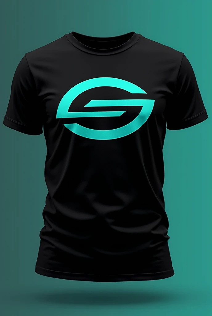 T-shirt with Evoque logo in black and turquoise