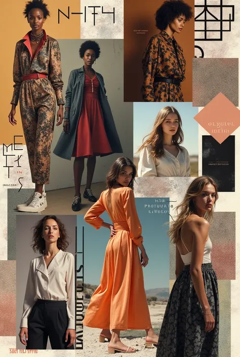 Make a fashion mood board as like adobe photoshop 