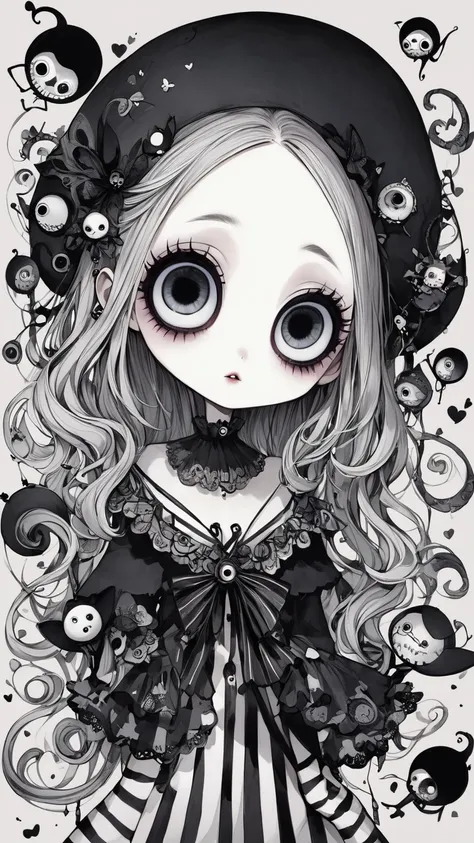    Tim Burton's style、Strange person、 cute、