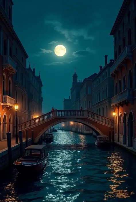 The night in Venice and the anticipation of the adventures ahead (There must be no people)