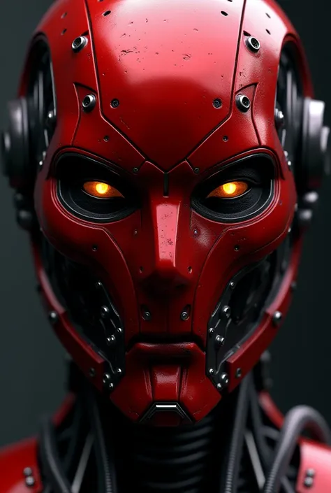 Red male robot face