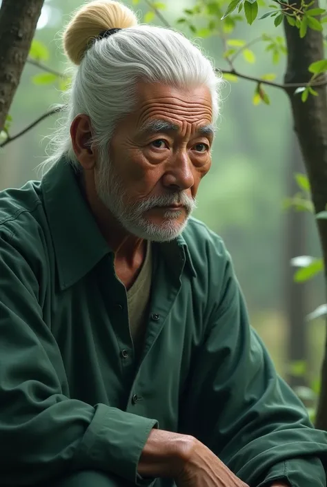 Create an extremely realistic image of what Minato Namikaze would look like if he were old.