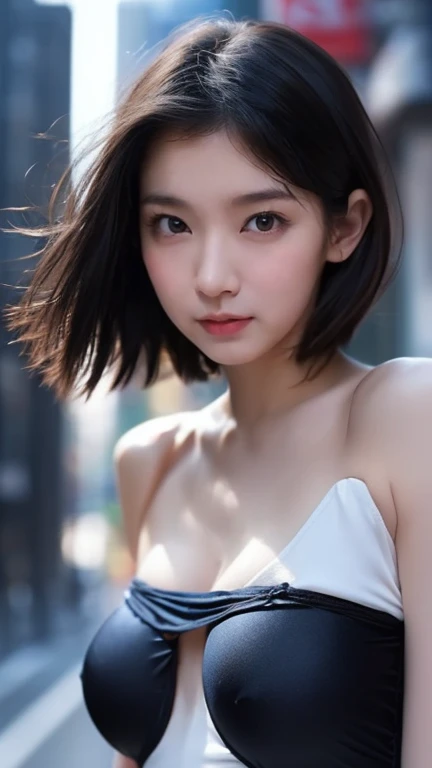  middle school student、 beautiful Japanese girl,  pretty face,  People Watching Viewers 、( hyperreality ：1.35)、( real ：1.4)、 Beautiful Japanese Woman、 grumpy expression during shooting 、One person、masterpiece、最 high quality、 high quality、One person、( toddl...