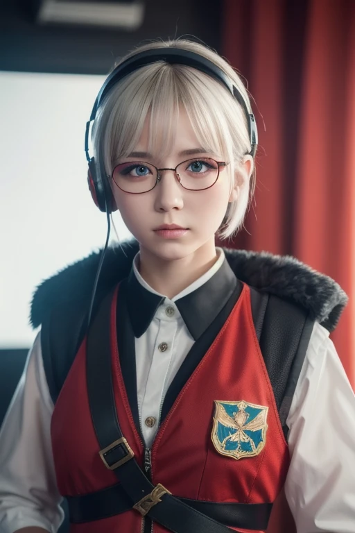 masterpiece ,  girl, On the battlefield, ( Short white hair:1.2), ( red eyes:1.2), ( Russian military uniform:1.2), ( staring at the viewer:1.2) , (8k,  最 High Quality  1.2),  Ultra Detailed ,  8K Ultra HD ,  soft lighting ,  High Quality ,  film grain,  b...