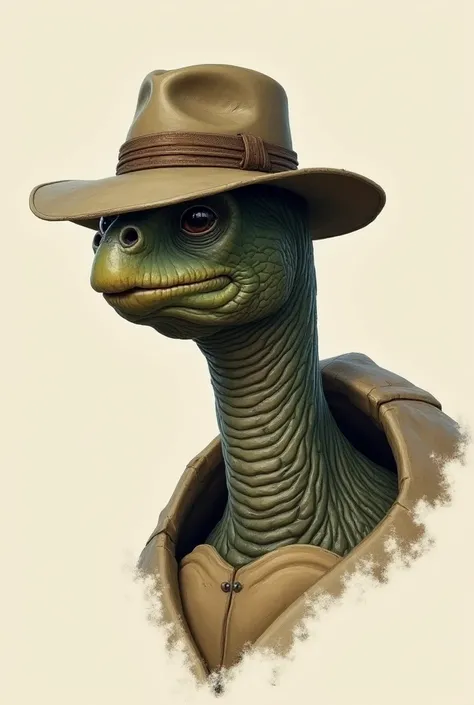 Turtle head that has a hat pulled over the face The turtle head should have a neck with details 