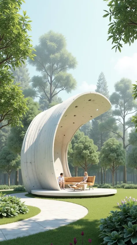 futuristic sugarcane inspired waiting shed