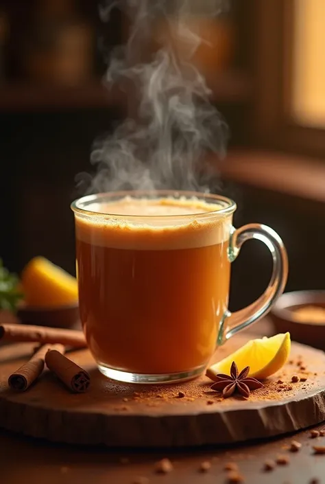 Masala chai in a glass