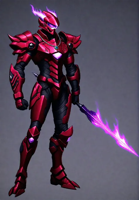 score_9, score_8_up, score_7_up, source_anime, rating_safe, , (realistic: 0.6), front visor, , 1 male, alone, male spotlight, issei_Hyoudou, powered up equipment, dark red armor, armor with lines, white paint, paint on armor, spartan helmet, armor made of ...