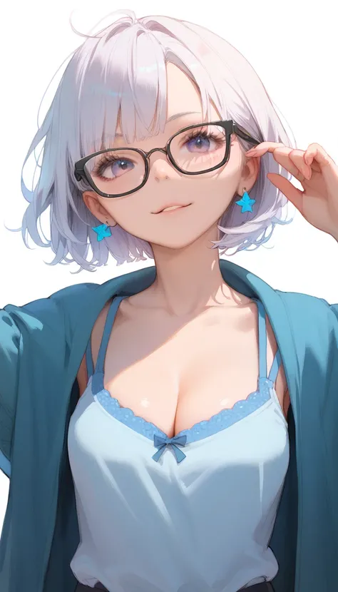  1 girl in the best,Alone, X-ray glasses, eyewear view,chest, good,, masterpiece, best quality,