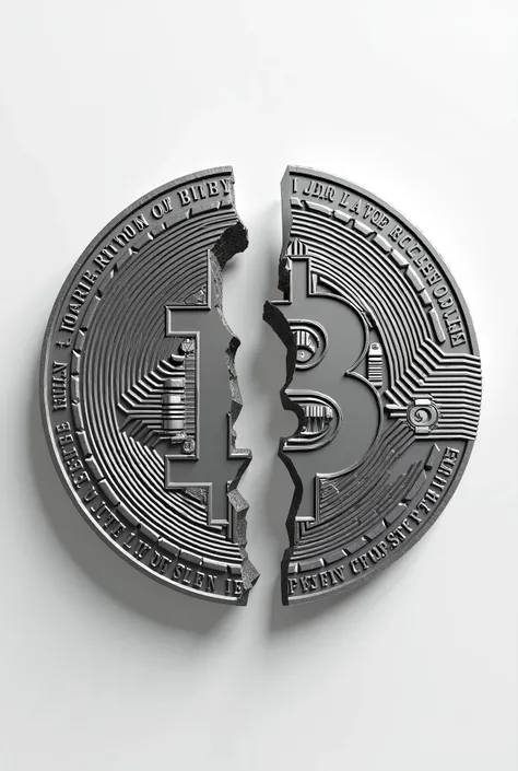  which is broken in the middle, the opposite of a bitcoin coin.