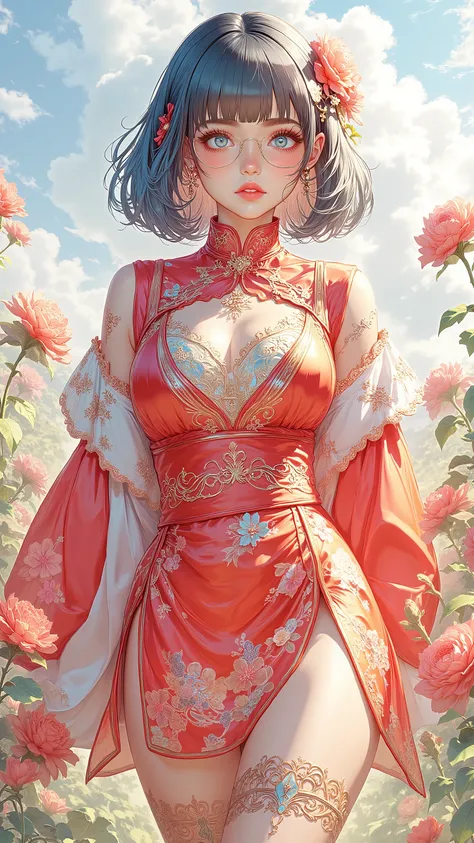 Masterpiece, highest quality, super detailed, 16k, retina, fantasy poster, fantasy background, digital artwork, professional lighting, anatomically correct, perfect body details, (1 woman, full body, five fingers, correct number of fingers and arms, beauti...