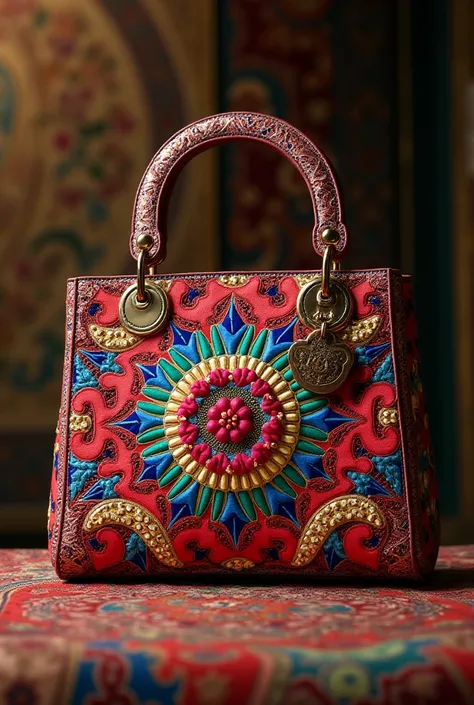 lady Dior pattren  bag made with balochi and wolliw waeving embroidery Persian art 