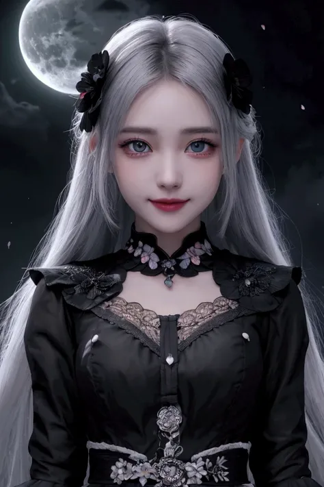 masterpiece, best quality,, 1girl, (colorful),(finely detailed beautiful eyes and detailed face),cinematic lighting,bust shot,extremely detailed CG unity 8k wallpaper,white hair,solo,smile,intricate skirt,((flying petal)),(Flowery meadow), sky, cloudy_sky,...