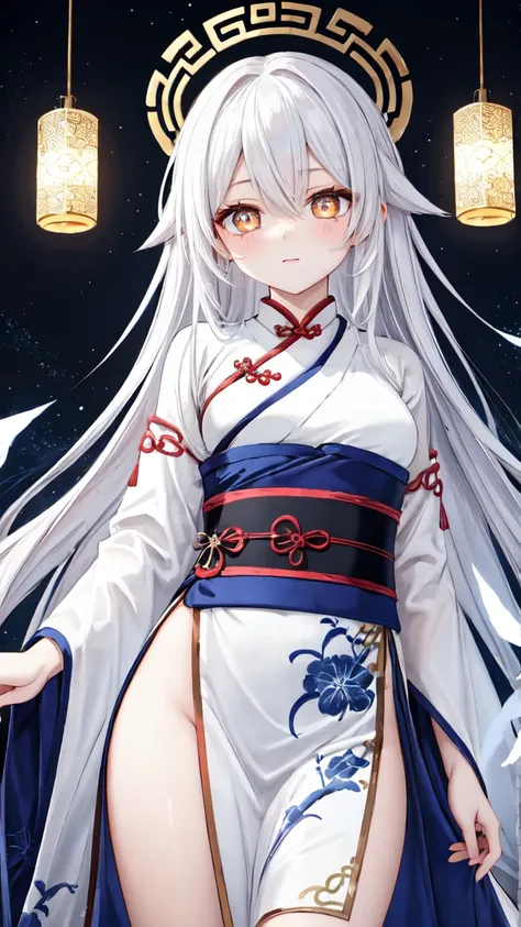 (masterpiece:1.3, best quality:1.3, ultra detailed:1.2, professional lighting:1.2, high resolution:1.2)
(beautiful girl:1.3, ethereal:1.2, mystical appearance:1.2)
BREAK (white hair:1.2, very long hair:1.2, flowing hair:1.2, silky hair:1.1)
(snake eyes:1.2...