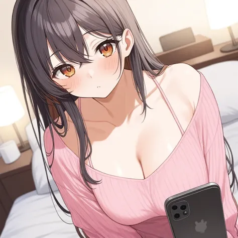 (masterpiece,  best quality:1.2), City　 gals、Amber Eyes、 long hair、 glossy black hair 、((Look at your smartphone)),( best quality),( ultra detail),( Extremely Detailed and Beautiful ),( beautiful detail eye)、 ( perfect anatomy),( perfect hand),(  Super Det...