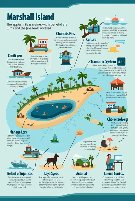 Provide an image of an infographic of Marshall island with their 
- history 
- culture 
- political system
- economic system 
- legal system 

Then provide also a company originated to them but it expanded nationally. 