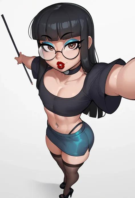 score_9, score_8_ top, score_7_ top, score_6_ top, score_5_ top, score_4_ top,
SMASH
1boy ,  black hair,  Hair, chime-trimmed ,  straight hair ,  long hair, brown eyes, thick lips, small,  long lashes,  black-framed glasses , round glasses, black choker, b...