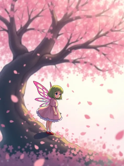 Touhou Project, Fairy, wings, cherry blossoms, sakura, cherry tree, anime girl, japan