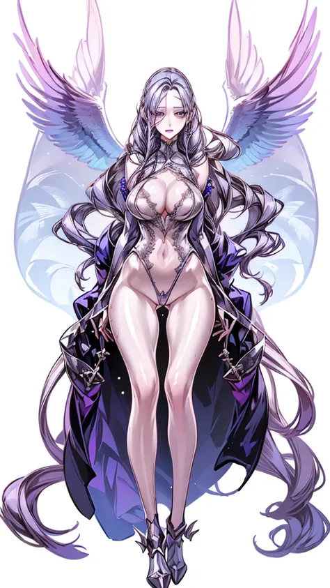 masterpiece,  best quality,  female 1 person,Rin々Shii, slender ,((( dynamic pose ))), ( long, voluminous silver hair),美Shii胸,( big breasts),( is leaving the Brave Party ,Lania Van Trias),(  anatomically accurate body ),  1 girl, Age 25,  mature woman ,(  l...