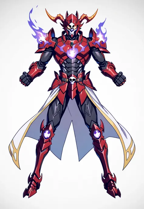 score_9, score_8_up, score_7_up, source_anime, rating_safe, , (realistic: 0.6), front visor, , 1 male, alone, male spotlight, issei_Hyoudou, powered up equipment, dark red armor, armor with lines, white paint, paint on armor, skull painted on helmet, armor...