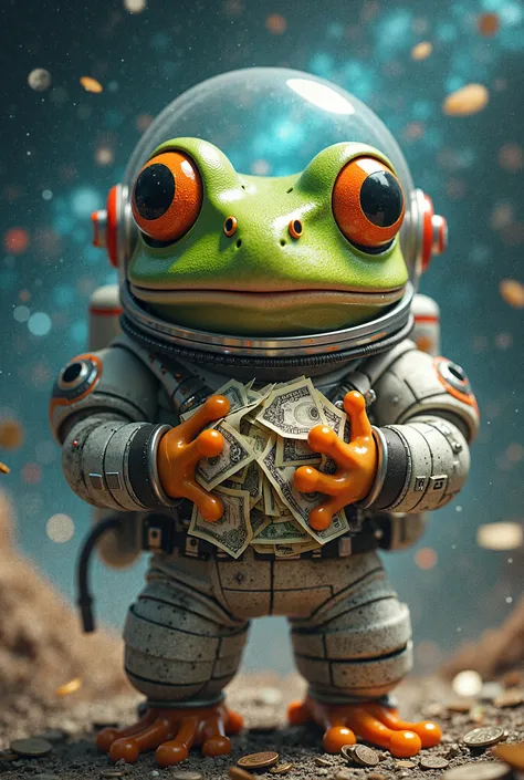 Astronalta frog with money