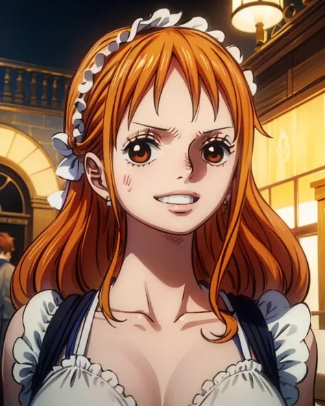 (最高masterpiece,  best quality, 4K, 8k,  high resolution,masterpiece:1.2), Nami in One Piece,smile,treasure,Get the treasure 