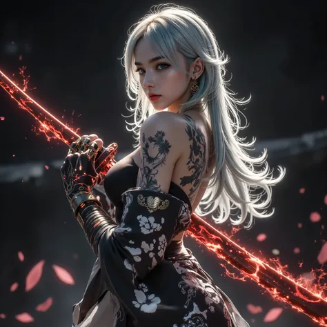 (A scene from the battle movie that won the grand prize)、(masterpiece)、 moonlight 、 excitement 、((Full body figure 1.5))、((The figure of drawing a sword))、 Wide Full Shot、 photorealistic, High-definition CG, best image quality, 8k, HQ, Ultra-fine, (I have...