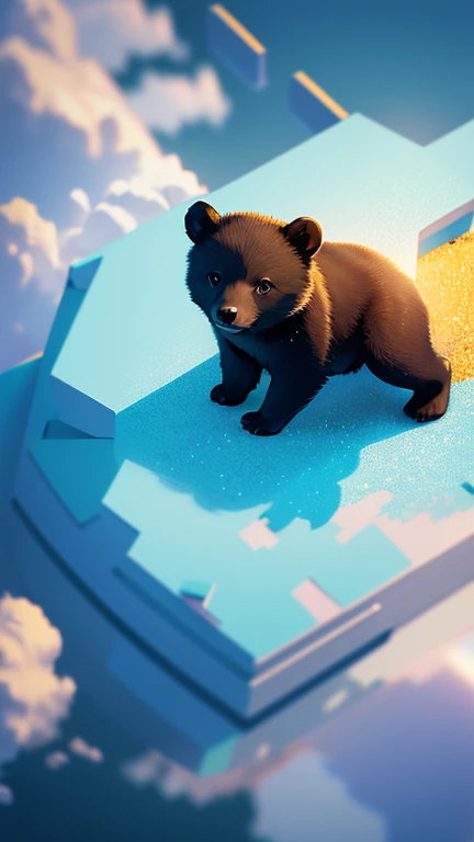 absurd res,  High resolution little bear, ( masterpiece:1.4),  ultra-detailed , 1 , From above, space, floating