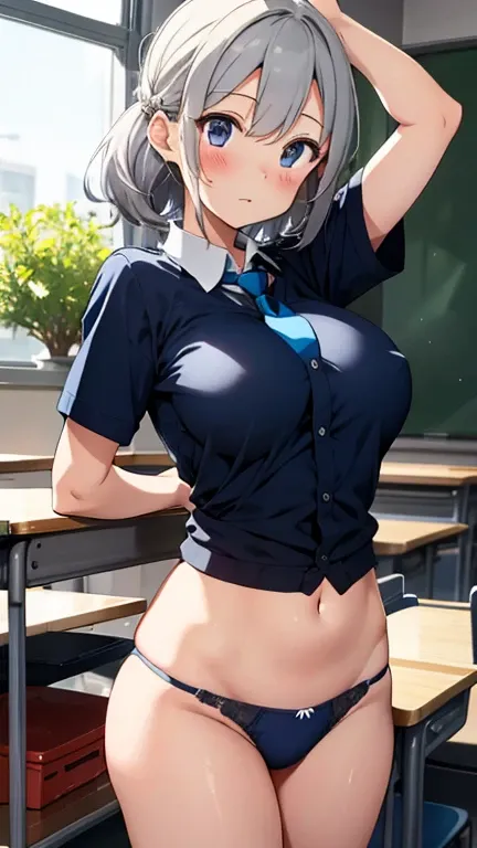 nsfw,masterpiece,best quality,insanely detailed,
((upper body:1.3)),(from front),
(1girl),(arms behind back:1.3),(standing),
BREAK,
(light gray hair:1.1),
BREAK,
(blush:1.3),(ecstasy face:1.3),(trembling:1.3),(looking at viewer),(open mouth:1.1),((huge bre...