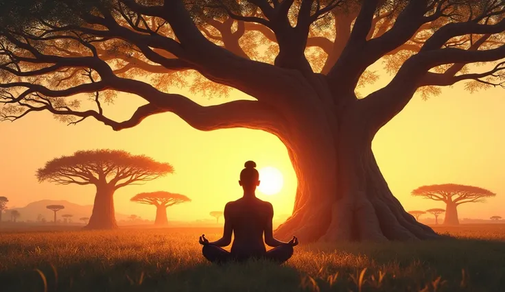 Prayer for Wisdom and Knowledge
A  reading under a tall baobab tree at sunset.