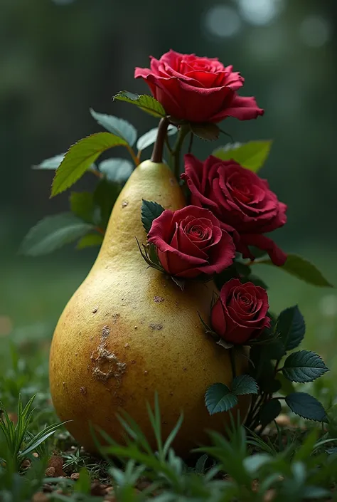 Pear rotting into roses