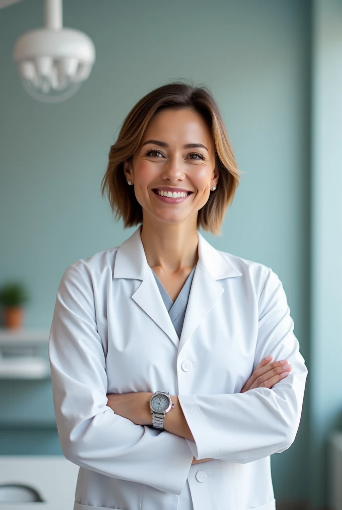 https://www.shutterstock.com/image-photo/portrait-female-dentist-smiling-arms-crossed-dental-1231357924 generate similar