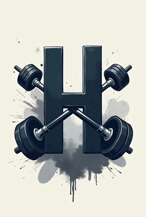 Letter H logo and weight training 