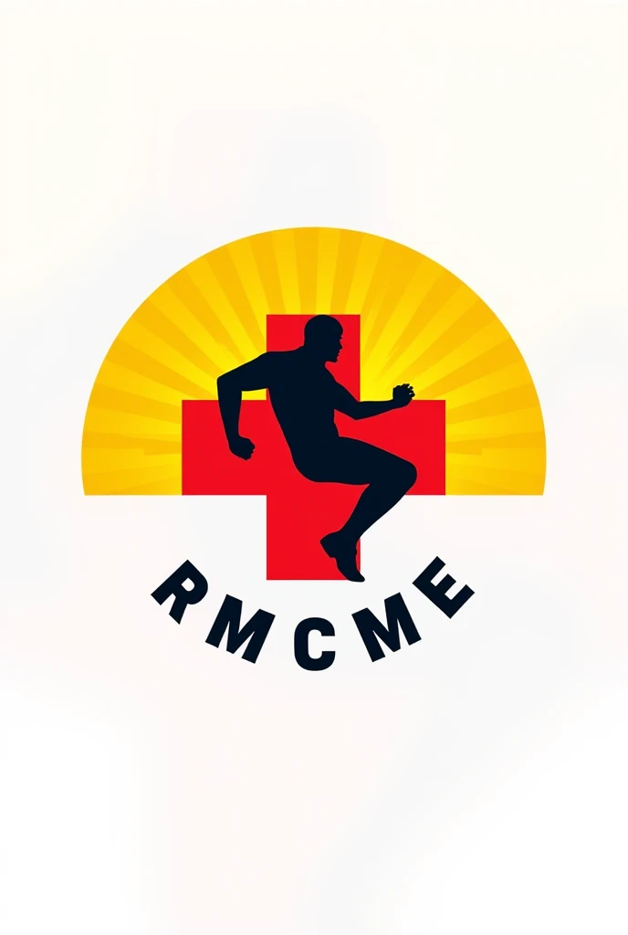 Logo sauveteur dans les couleur rouge et jaune avec marqué RCM SAUVETAGE ET SECOURISME 