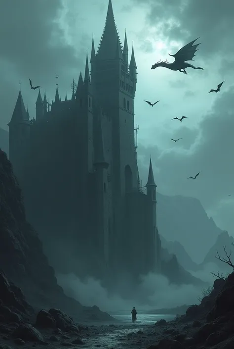 Dark Fantasy Castle description: Dragon, Bats