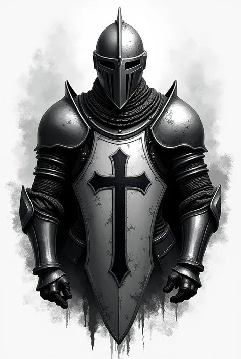 Motorcycle Club logo, Knight of the Cross, in black and white 